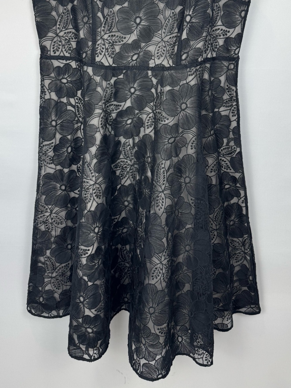 Ann Taylor Black Lace Overlay Sleeveless Midi Dress Cocktail Dress Formal Sz 18 - Picture 4 of 10